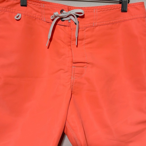 Sundek Iconic Taffeta Mid-length Swim Trunks Board Shorts Men's Size 30 Orange - Picture 3 of 12